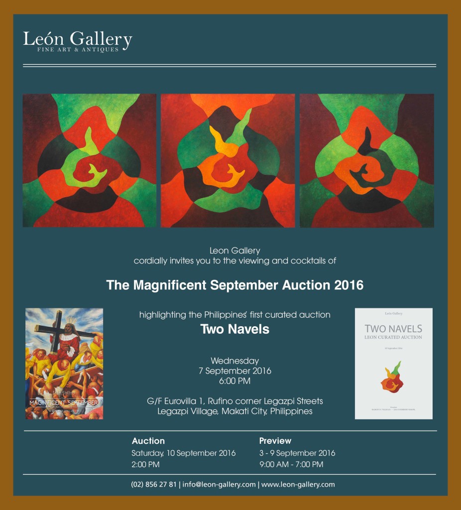 Invitation - Leon Gallery's Two Navels and The Magnificent September Auction 2016