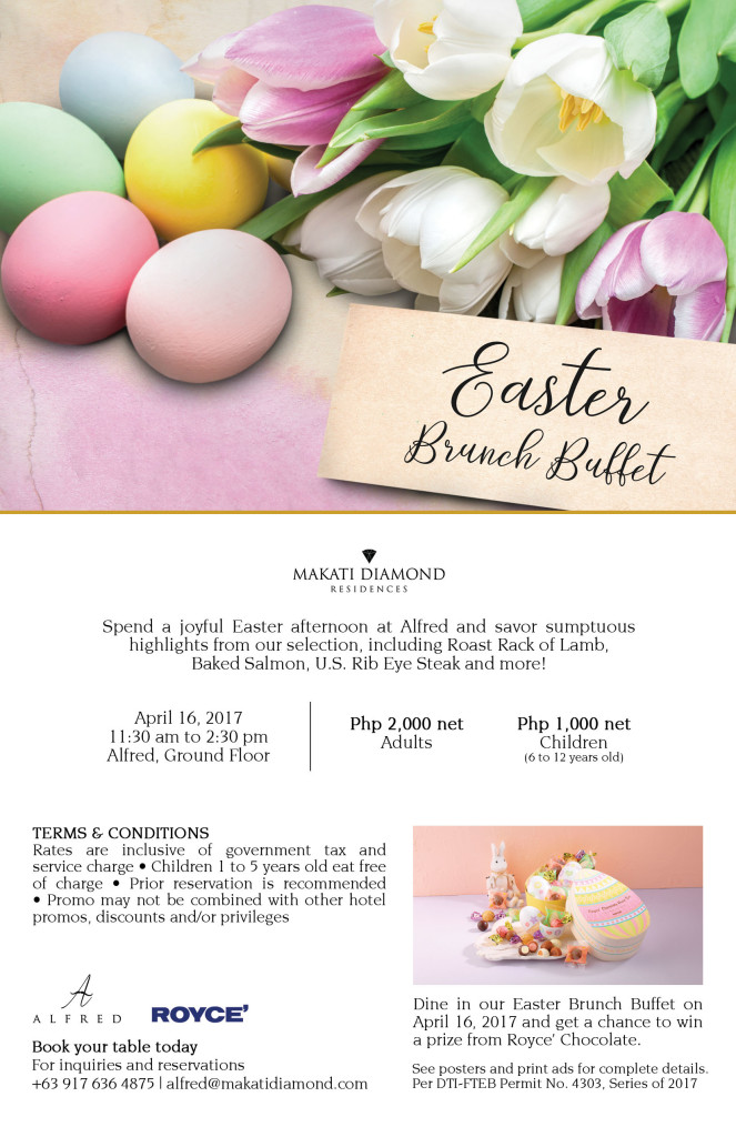 Easter Brunch Buffet - Makati Diamond Residences