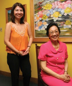 The author and President Cory Quirino, years later