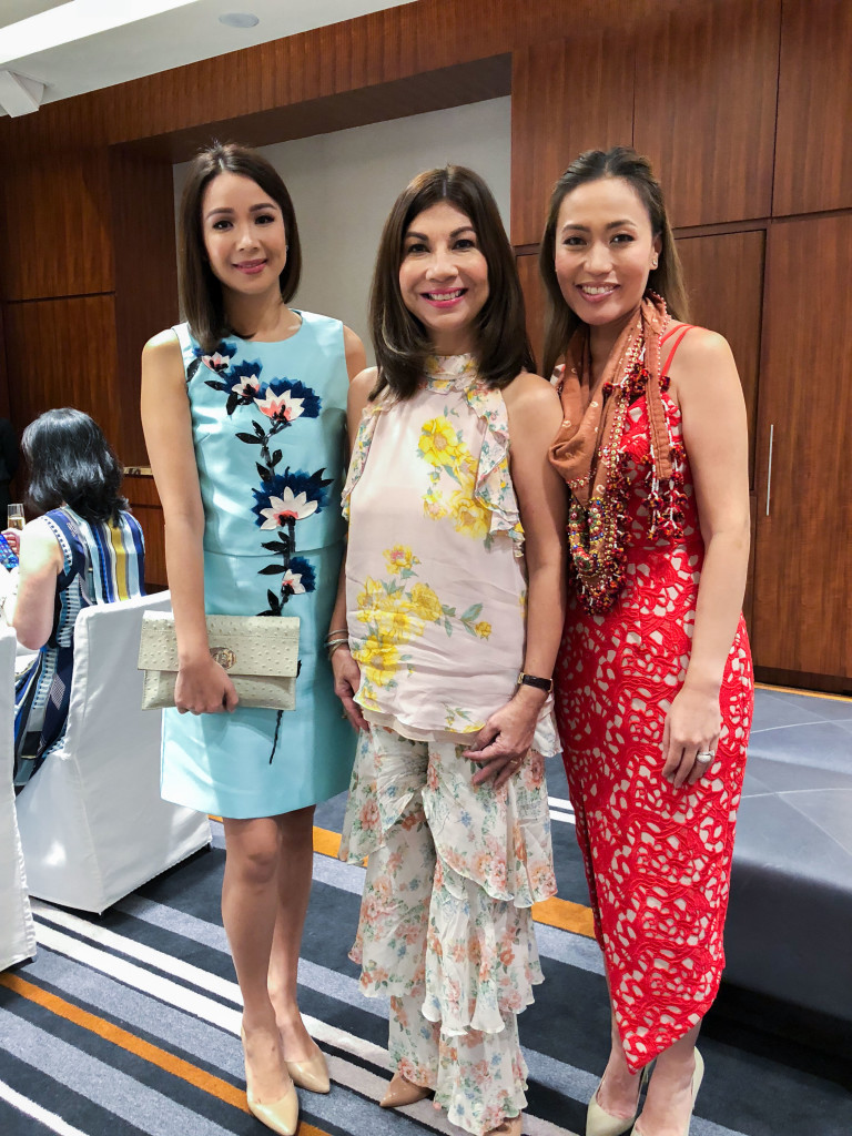 The author, with two WSS 2018 awardees Tootsy Angara and Marga Nograles, during the lunch sponsored by Charriol at the Grand Hyatt BGC