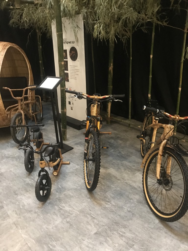 Bikes made of bamboo under Brian McClelland's Bambike line. The sidecar, meanwhile, is designed by seasoned furniture designer Milo Naval, overall head of Manila FAME's products made of bamboo. 