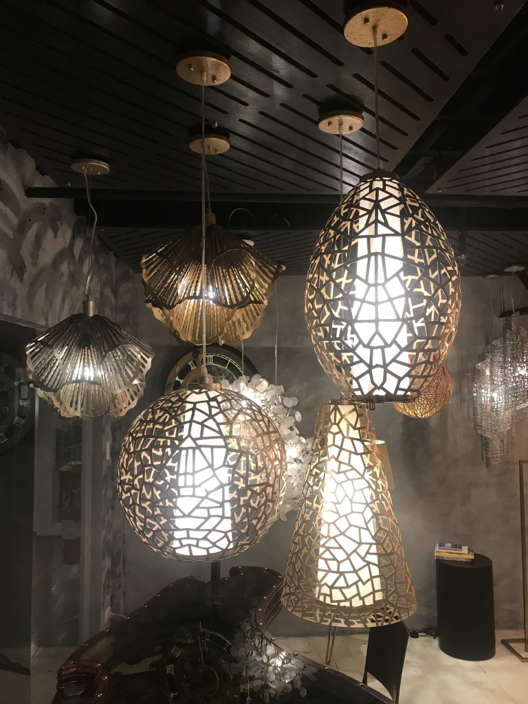 Owned by Mexican Jacky Venzon and her Filipino husband, Venzon Lighting features various pendant lights in its LRI showroom.