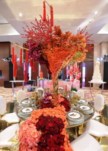 Event stylist Gideon Hermosa goes for bursts of red and orange