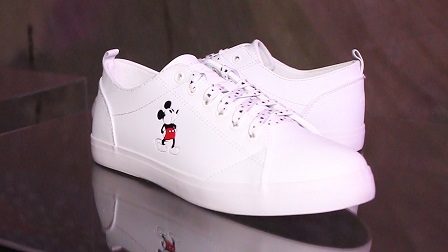 World balance white store shoes mickey mouse