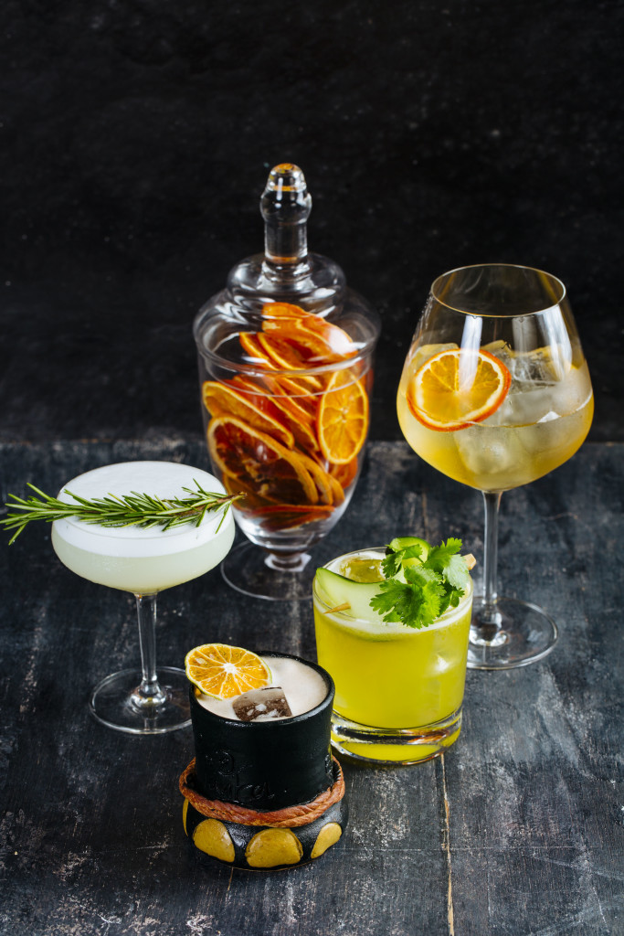 Some of the restaurant's signature drinks, including Ceylon Spritz and Spirit of the Sea