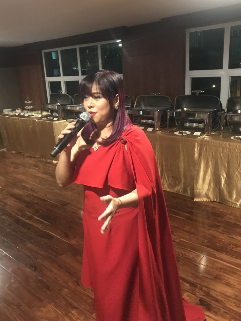 Singer Madonna Decena, an alumna of "Britain's Got Talent," entertains guests with her cover versions of "Get Here," "Saving All My Love for Your," and "Ikaw."