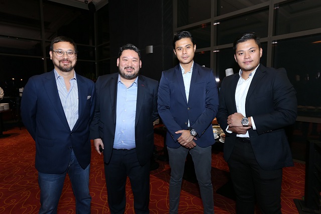 The B Hotel’s managing director Ryan Chan and The Bellevue Manila’s managing director Patrick Chan with TW Steel’s Manuel and Dino Dacanay