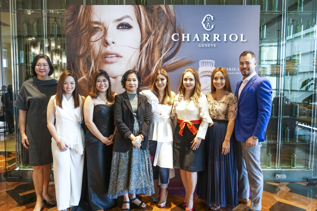 Store Specialist Inc.'s Luzanne Manlapit, Charriol brand manager Shirene Abel-Macapinlac, Anna Mae Lamentillo, Andrea Domingo, Happy Ongpauco-Tiu, Small Laude, Store Specialist Inc.'s Mitch Hernandez-Suarez and Charriol's regional training manager Alexander Jentes 