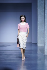 Rep. Lucy Torres Gomez, for Kashieca, channels the early to the mid '60s, on the eve of the Youthquake, with clean, pretty and eye-catching ensembles meant for the girlie girl.