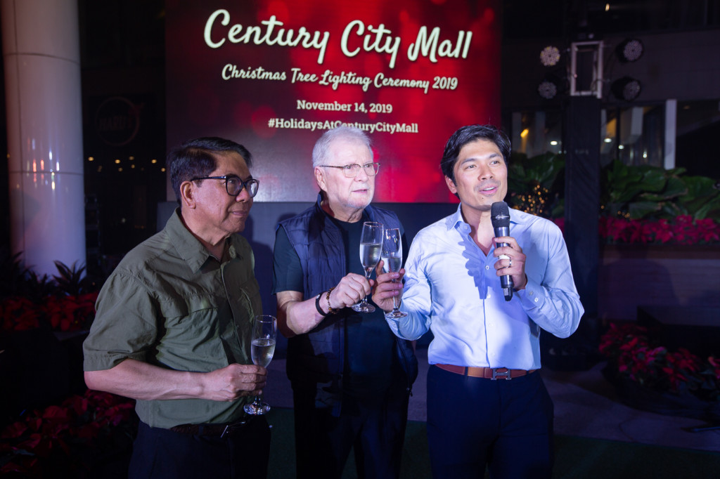 CPG President and Chief Executive Officer Jose Marco Antonio (third from left) led a toast along with Century Properties Executive Chairman Jose E.B. Antonio along with good friend and owner of Pizzeria Mozza and Mercato in Century City Mall, Edi Tekeli