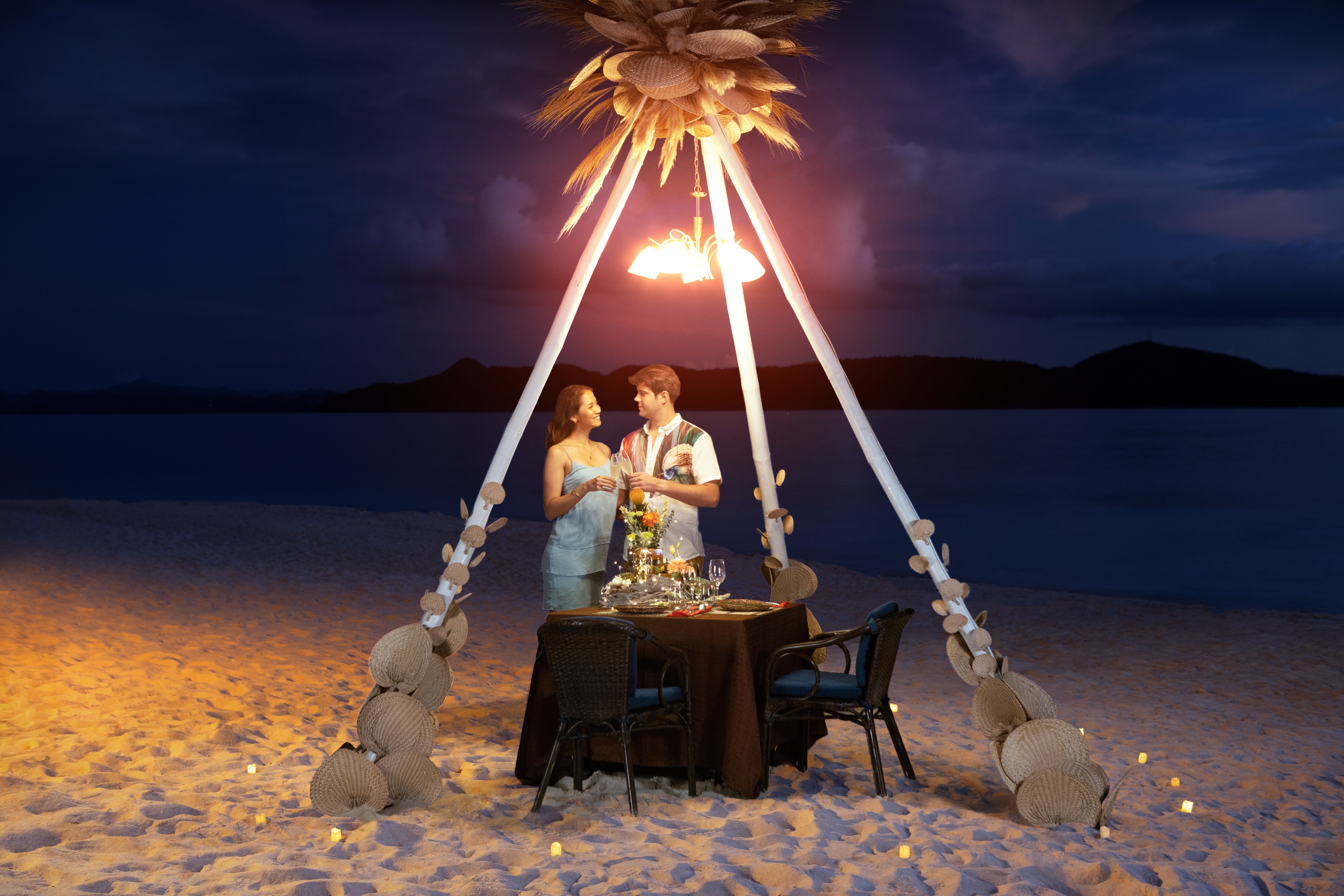 Dine under the stars amidst a romantic setting for two at Club Paradise Palawan.