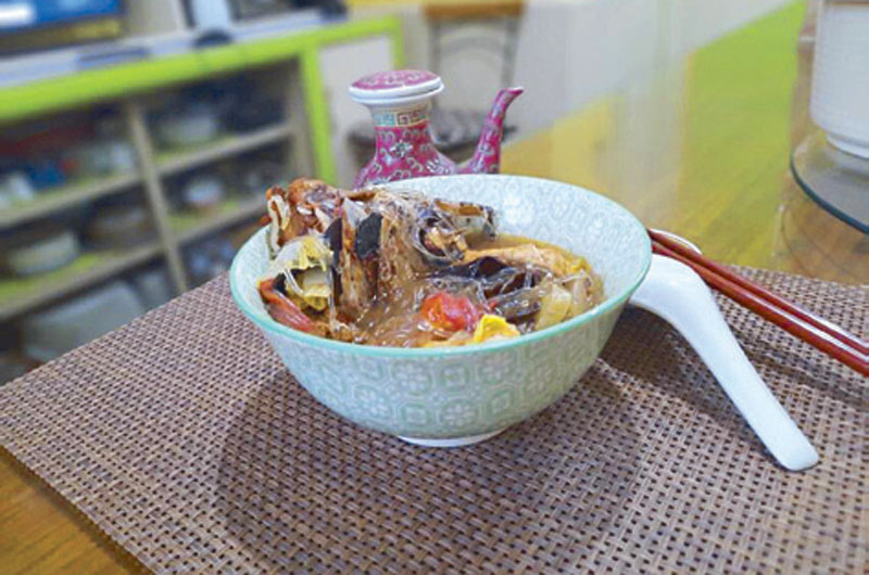 Try out old family recipes like Charlene did with this fish head soup.