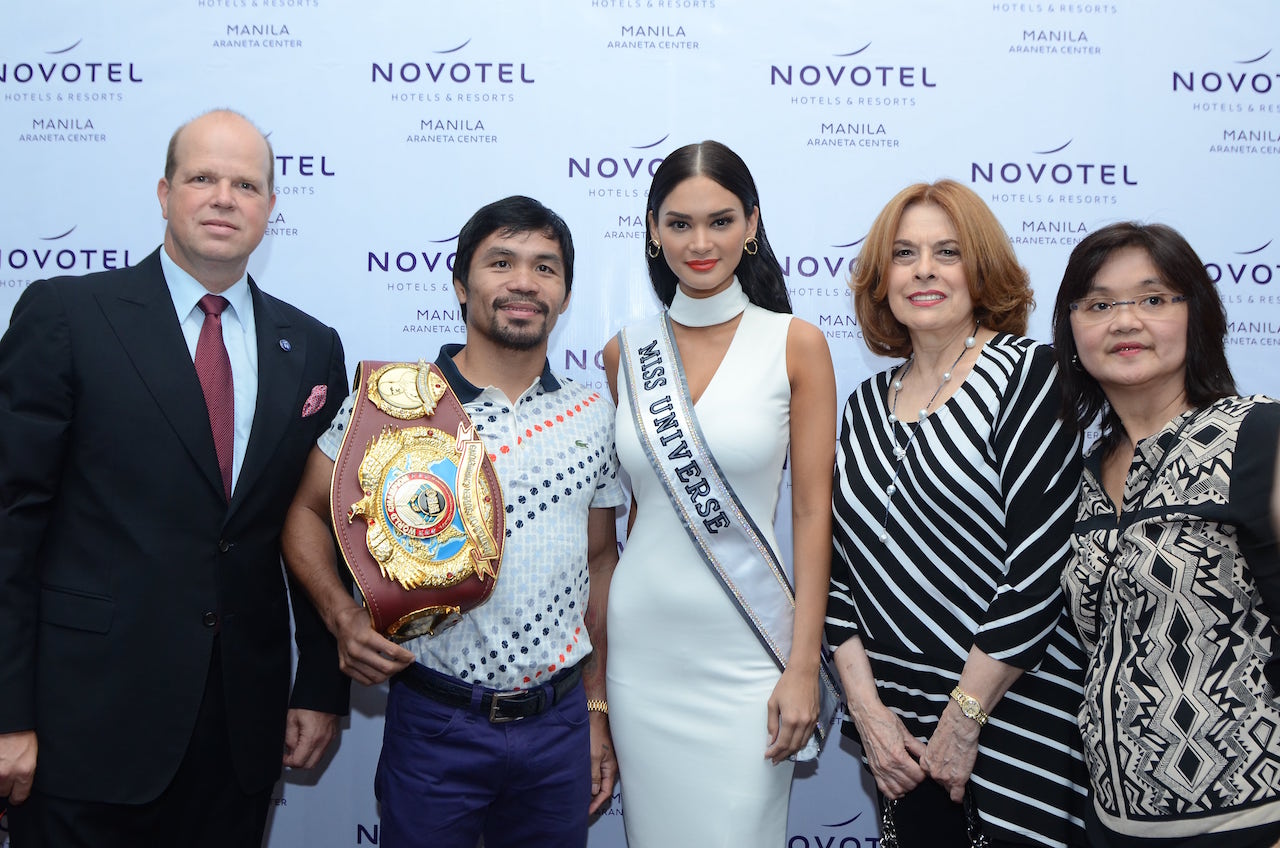 Beauty and Brawn Collide: Pia and Pacman Meet