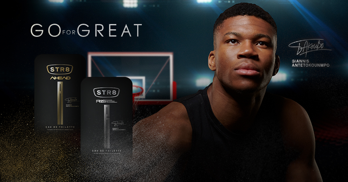 STR8 global ambassador and NBA star Giannis Antetokounmpo urges men to “go for great”