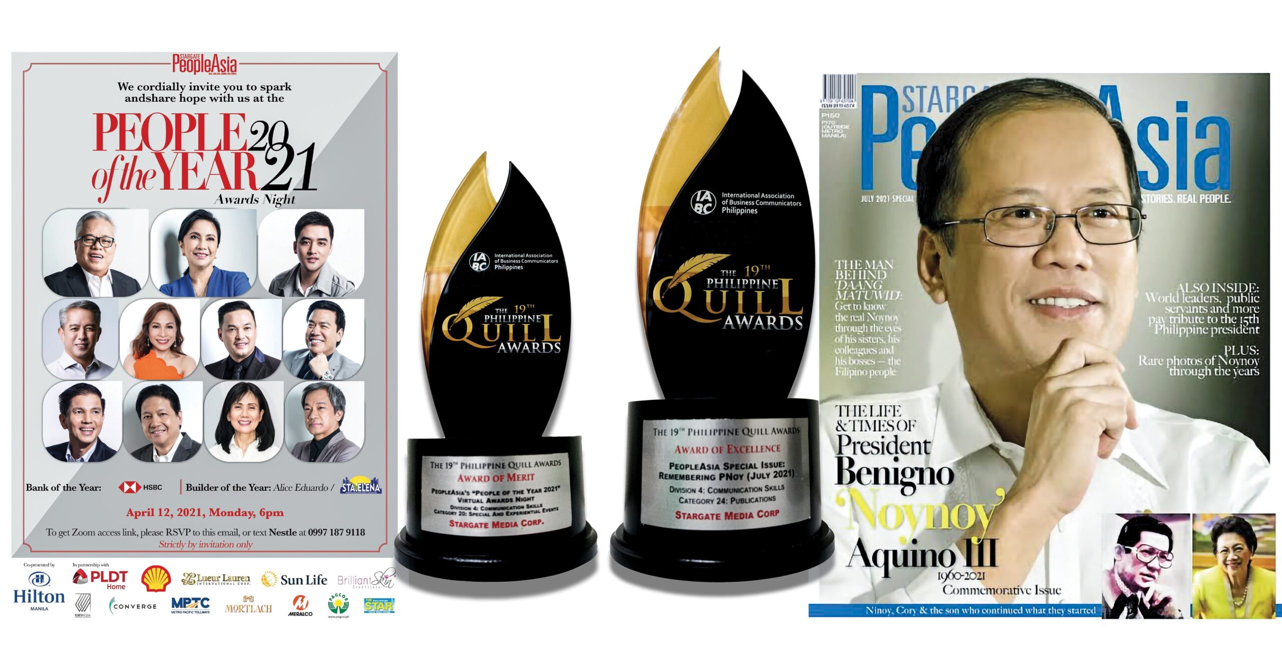 PeopleAsia “Remembering PNoy”  & “People of the Year 2021” Virtual Awards Night win Quills