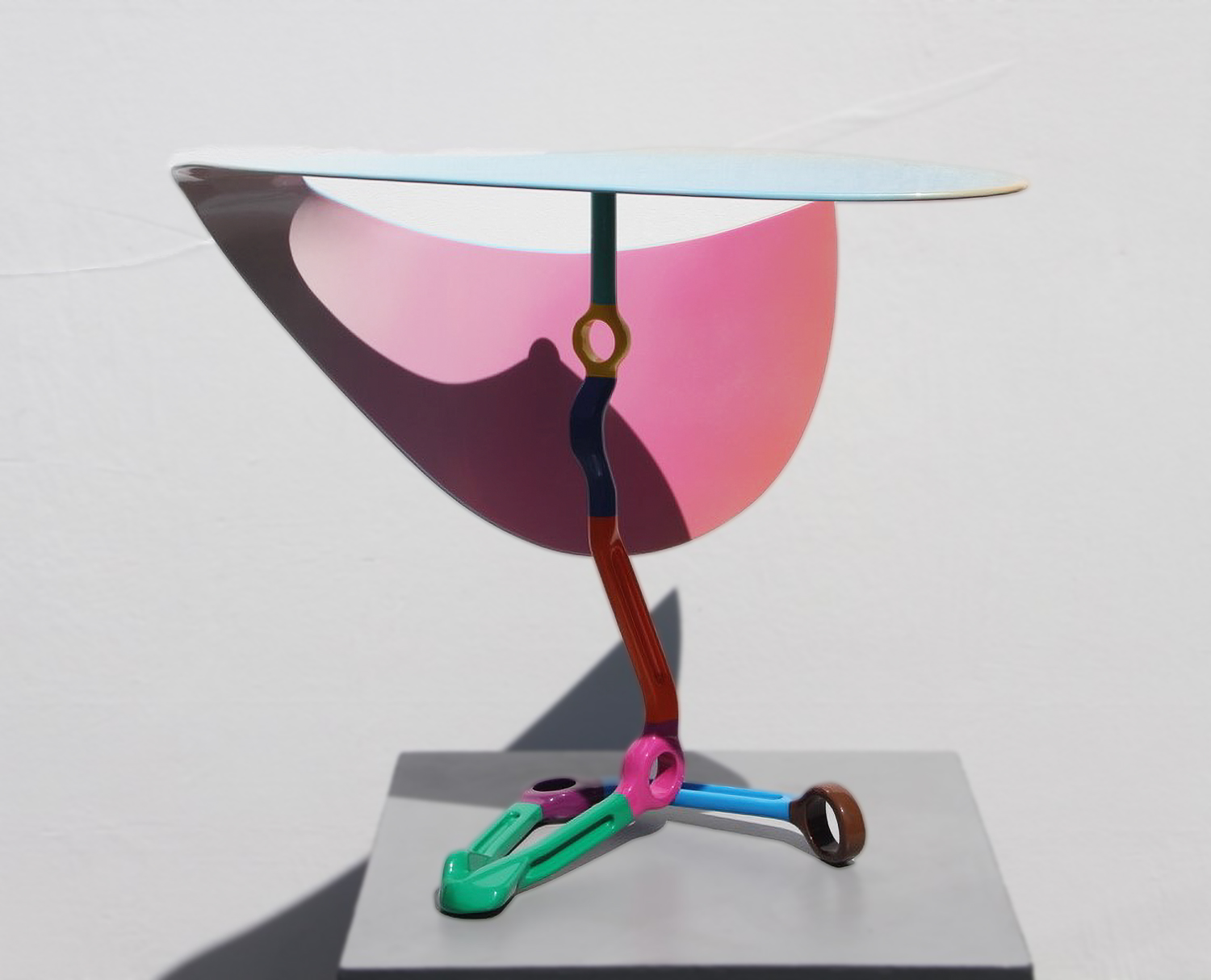 Color and whimsy captured in sculptures with moving parts