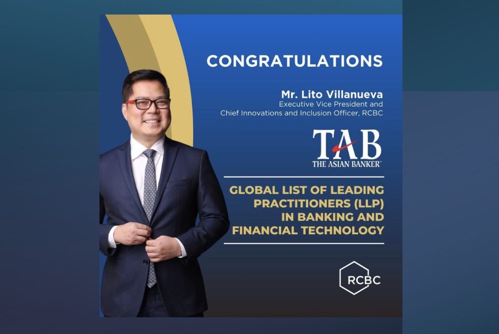 RCBC’s Lito Villanueva is now a ‘global fintech elite’