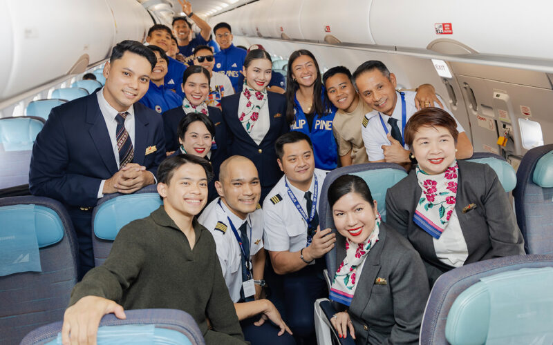 Philippine Airlines flies Filipino Olympians home on a special flight from Dubai